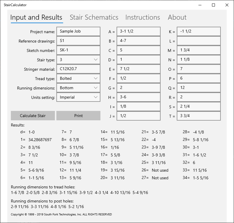 Stair calculator